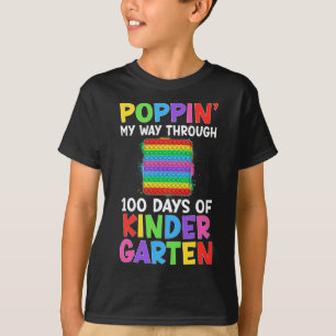 Camiseta Poppin My Way Through 100 Days Of Kindergarten Stu