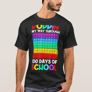 Camiseta Poppin My Way Through 100 Days Of School Happy 100