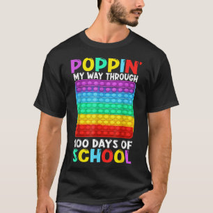Camiseta Poppin My Way Through 100 Days Of School Happy 100