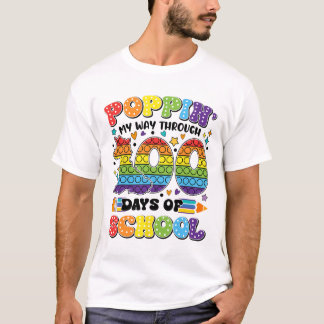 Camiseta Poppin My Way Through 100 Days Of School Kids 100t