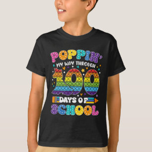 Camiseta Poppin My Way Through 100 Days Of School Kids 100t