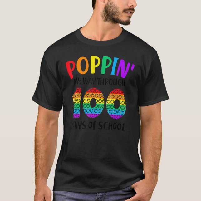 Camiseta Poppin My way through 100 Days of School Kids 100t (Anverso)
