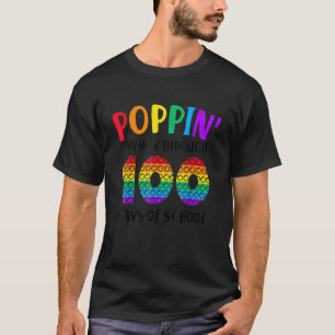 Camiseta Poppin My Way Through 100 Days Of School Kids 100t
