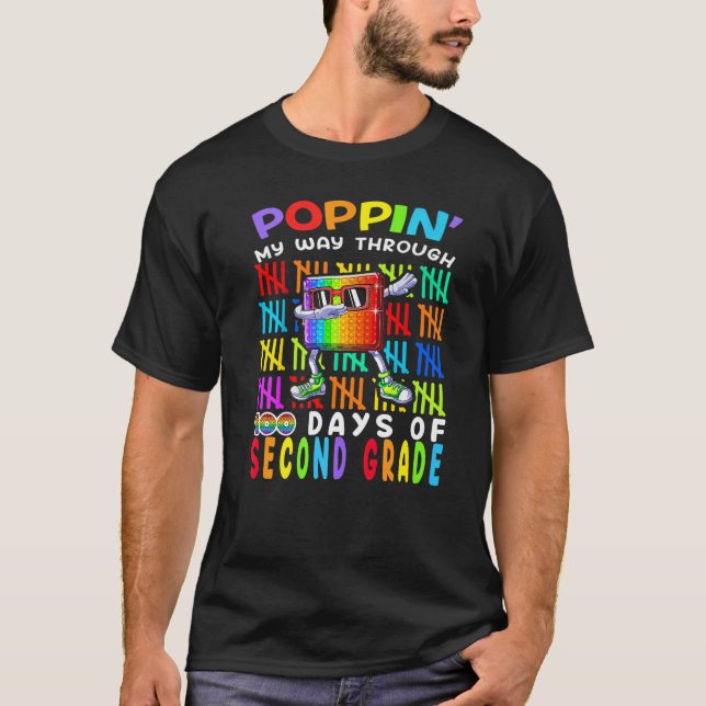Camiseta Poppin' My Way Through 100 Days Of Second Grade 10 (Anverso)