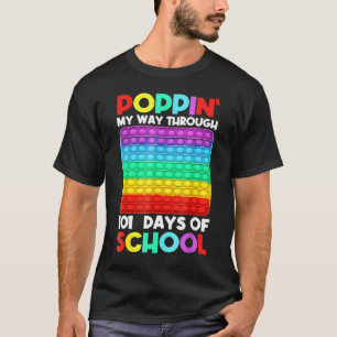 Camiseta Poppin My Way Through 101 Days Of School Happy 100