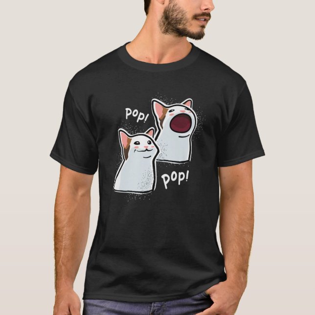 Camiseta Popping Cat Meme Pop Cat Popcat (Anverso)
