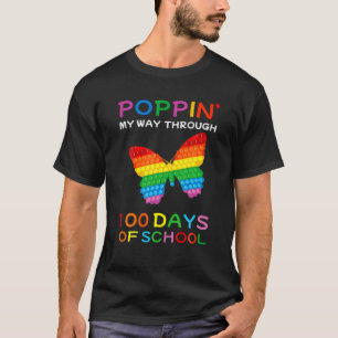 Camiseta Poppin's My Way Through 100 Days Of School Butterf