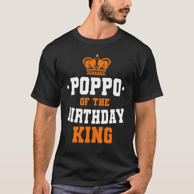 Camiseta Poppo Del Cumpleaños Rey Fiesta Crown Bday Celebr (Anverso)