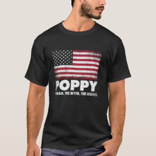 Camiseta Poppy El Hombre Mito Leyenda La Bandera Americana 