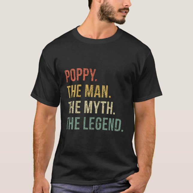 Camiseta Poppy El Mito El Abuelo Del Día Del Padre Legend (Anverso)