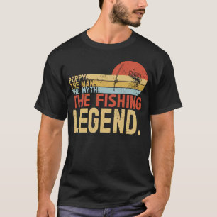Camiseta Poppy La Leyenda de la Pesca Retro Papá Poppi Padr