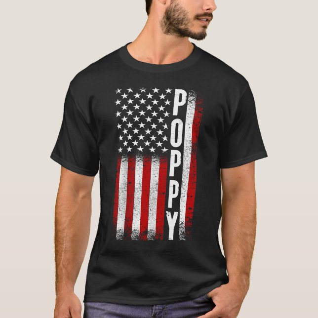 Camiseta Poppy Patriotic American USA Flag Best Poppy (Anverso)