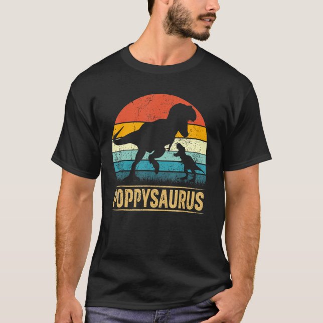 Camiseta Poppy Saurus Rex Dinosaur Poppysaurus Funny Padre (Anverso)