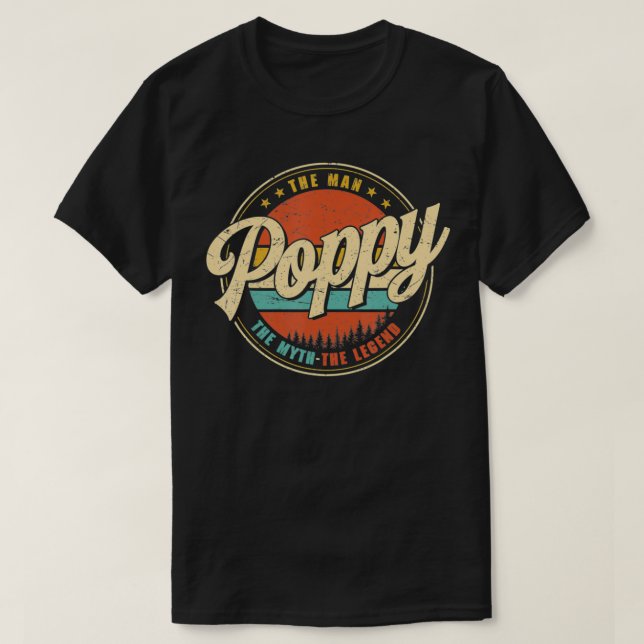 Camiseta Poppy The Man The Myth The Legend Men Retro Decor  (Diseño del anverso)