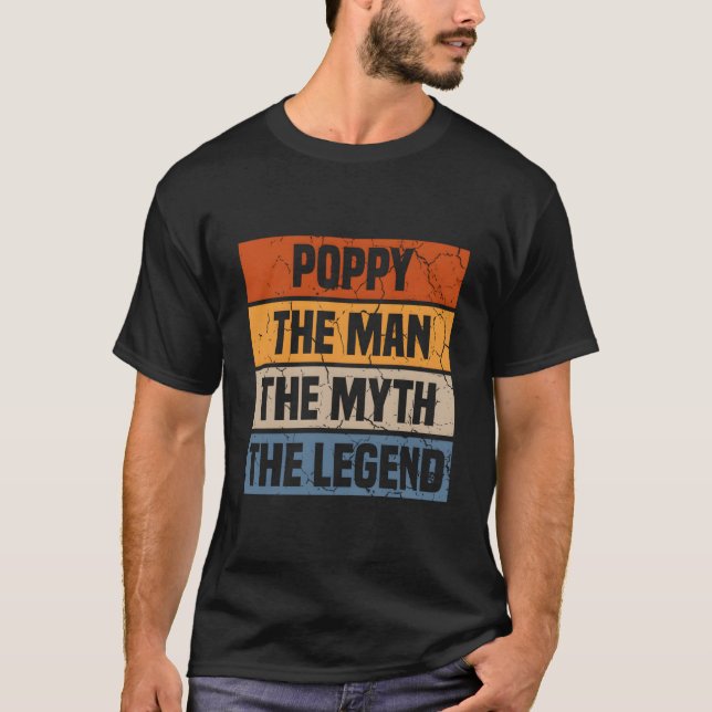 Camiseta Poppy The The Myth The Legend Grandfather Father'S (Anverso)