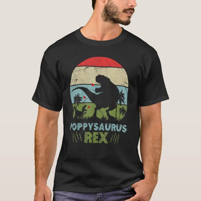 Camiseta Poppysaurus  Fathers Day Rex Daddy Saurus (Anverso)