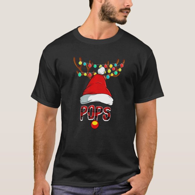 Camiseta Pops Deer Matando Navidades Familiares Costume Rei (Anverso)