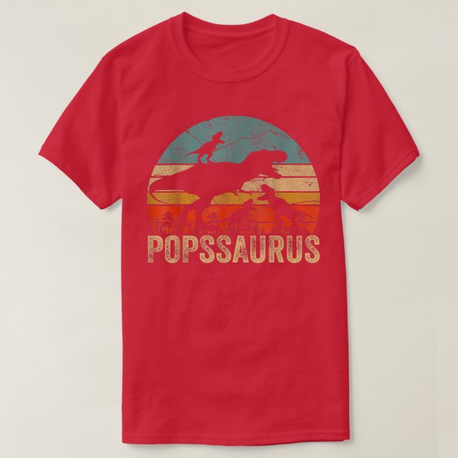 Camiseta Pops Dinosaur Popsaurus 3 Dos niños Navidad Padre (Diseño del anverso)