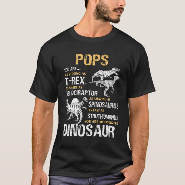 Camiseta Pops Eres Mi Tee Favorito De Dinosaurios Para Los  (Anverso)