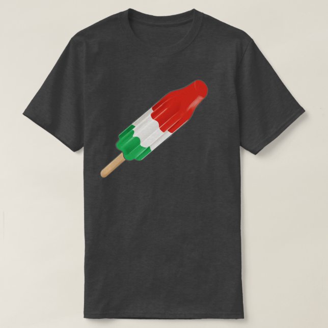 Camiseta Popsicas verdes de cohetes blancos y rojos (Diseño del anverso)