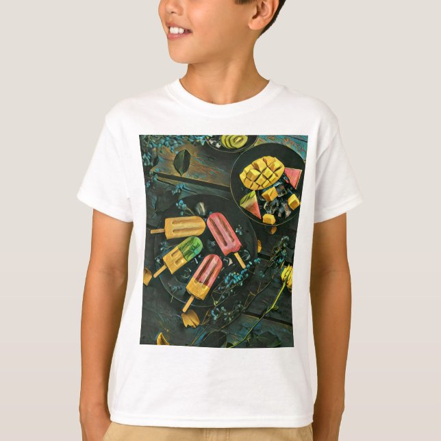 Camiseta Popsicle colorida de helado (Anverso)