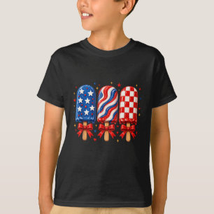 Camiseta Popsicle Coqueta Patriótica 4 De Julio Rojo Blanco