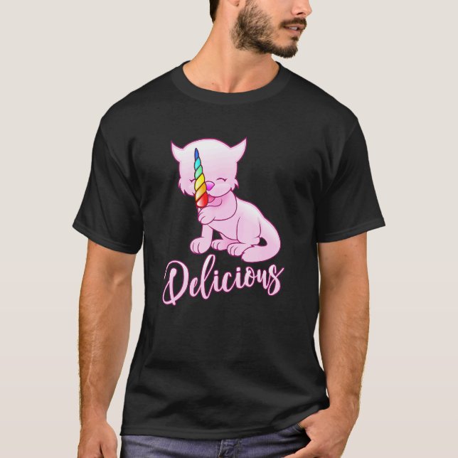 Camiseta Popsicle de Arcoíris de Gato Verano Caluroso Mujer (Anverso)