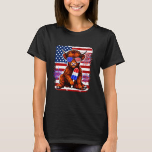Camiseta Popsicle de fuegos artificiales de vaca de las Tie