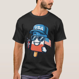 Camiseta Popsicle Divertido 4 De Julio Bandera Patriótica A