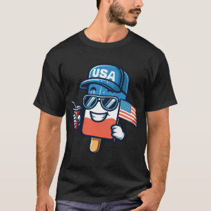 Camiseta Popsicle Divertido 4 De Julio Bandera Patriótica A