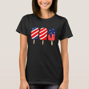 Camiseta Popsicle Red White Blue Bandera Americana Patrióti