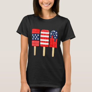 Camiseta Popsicle Rojo Blanco Azul Bandera Americana 4 De J