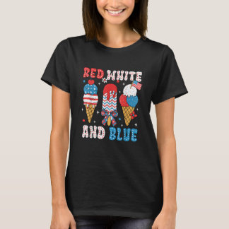 Camiseta Popsicle Rojo Blanco Y Azul Bandera De EE. UU. Pat