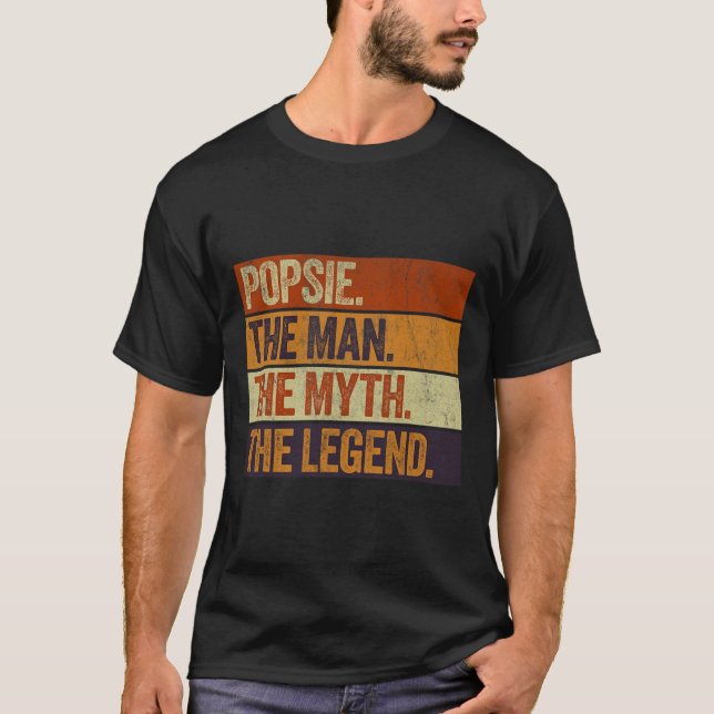 Camiseta Popsie The Man The Mythe Legend Funny Retro Fat (Anverso)