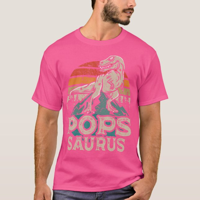 Camiseta Popssaurus Vintage Dinosaur Pops Saurus Family Mat (Anverso)