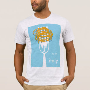 Camiseta por avión Italia cartel de viaje estilo vintage.