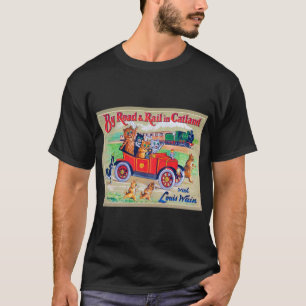 Camiseta Por carretera y tren en Catland, Louis Wain