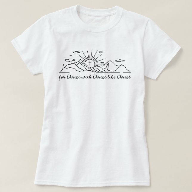 Camiseta Por Cristo con Cristo como Cristo Católico (Diseño del anverso)