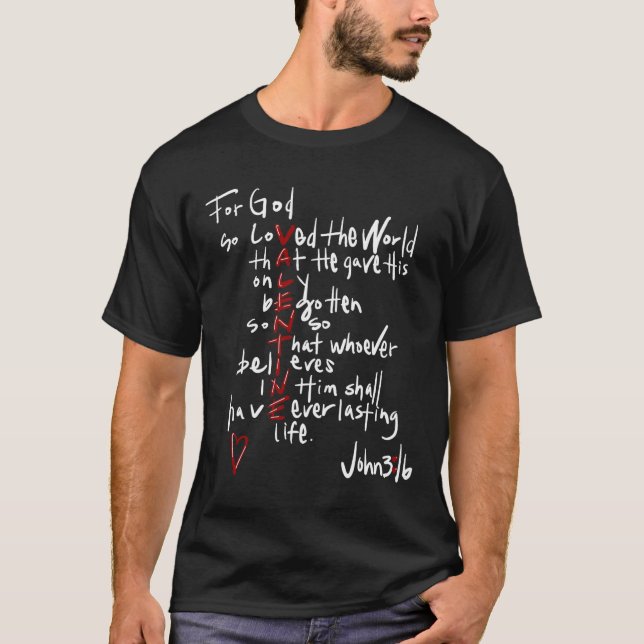 Camiseta Por Dios Tan Amado El Mundo Jesús Es Mi Valentín (Anverso)