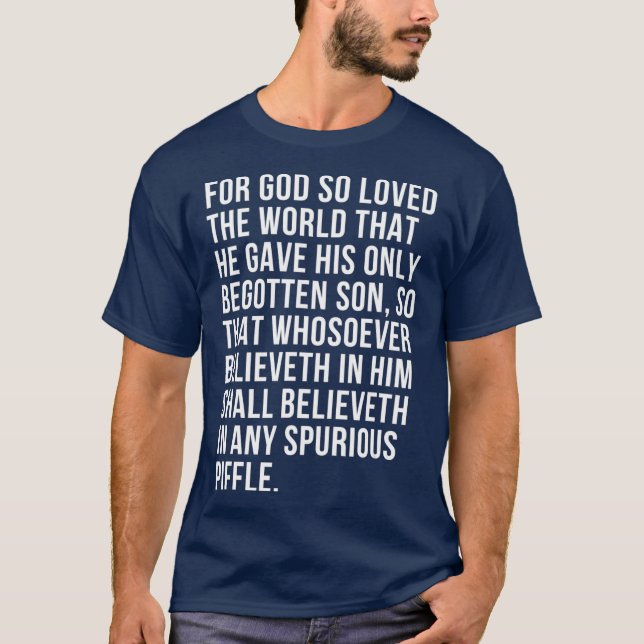 Camiseta Por Dios tan amado gracioso humor ateo de la Bibli (Anverso)