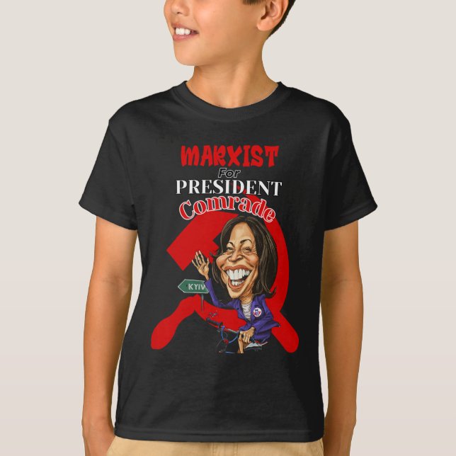 Camiseta Por el presidente Camarada Kamala Harris Funny Pre (Anverso)