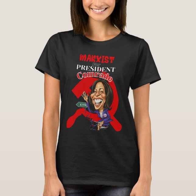 Camiseta Por el presidente Camarada Kamala Harris Funny Pre (Anverso)