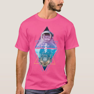 Camiseta Por Encima Y Por Debajo Del Espacio Astronauta El