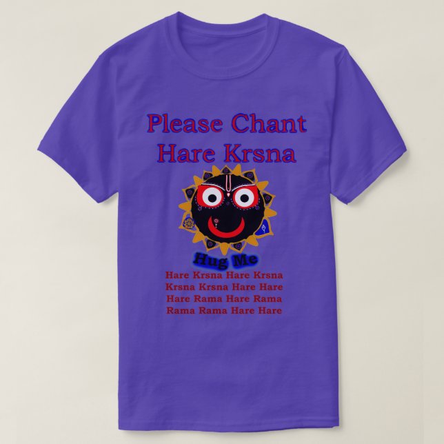 Camiseta Por favor, canto Hare Krsna Jagannath abrazarme (Diseño del anverso)