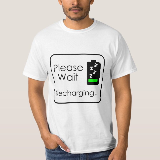 Camiseta Por favor, espere. Recargo (Anverso)