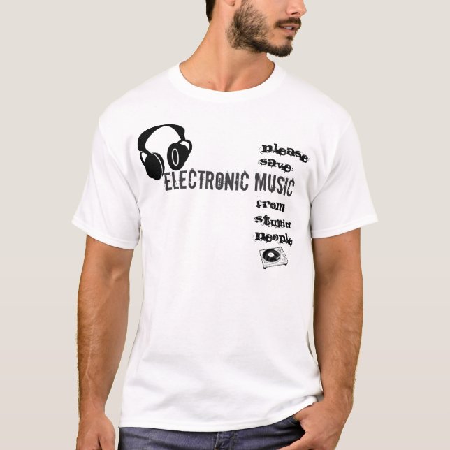 Camiseta Por favor música electrónica de la reserva (Anverso)