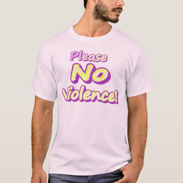 Camiseta "¡Por favor, no haya violencia!" Diseño Cuto. ¡Haz (Anverso)