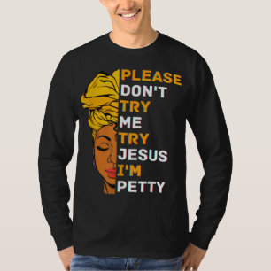 Camiseta Por favor no intente probar Jesús Chica negro Mel