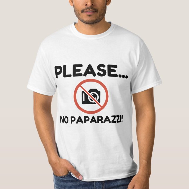 Camiseta ¡Por Favor, No Paparazzi! (Anverso)