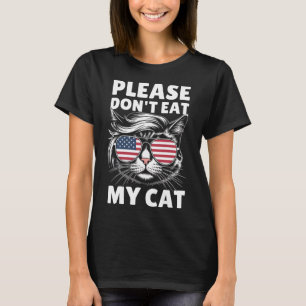 Camiseta Por favor, no te comas a mi gato Funny News Funny
